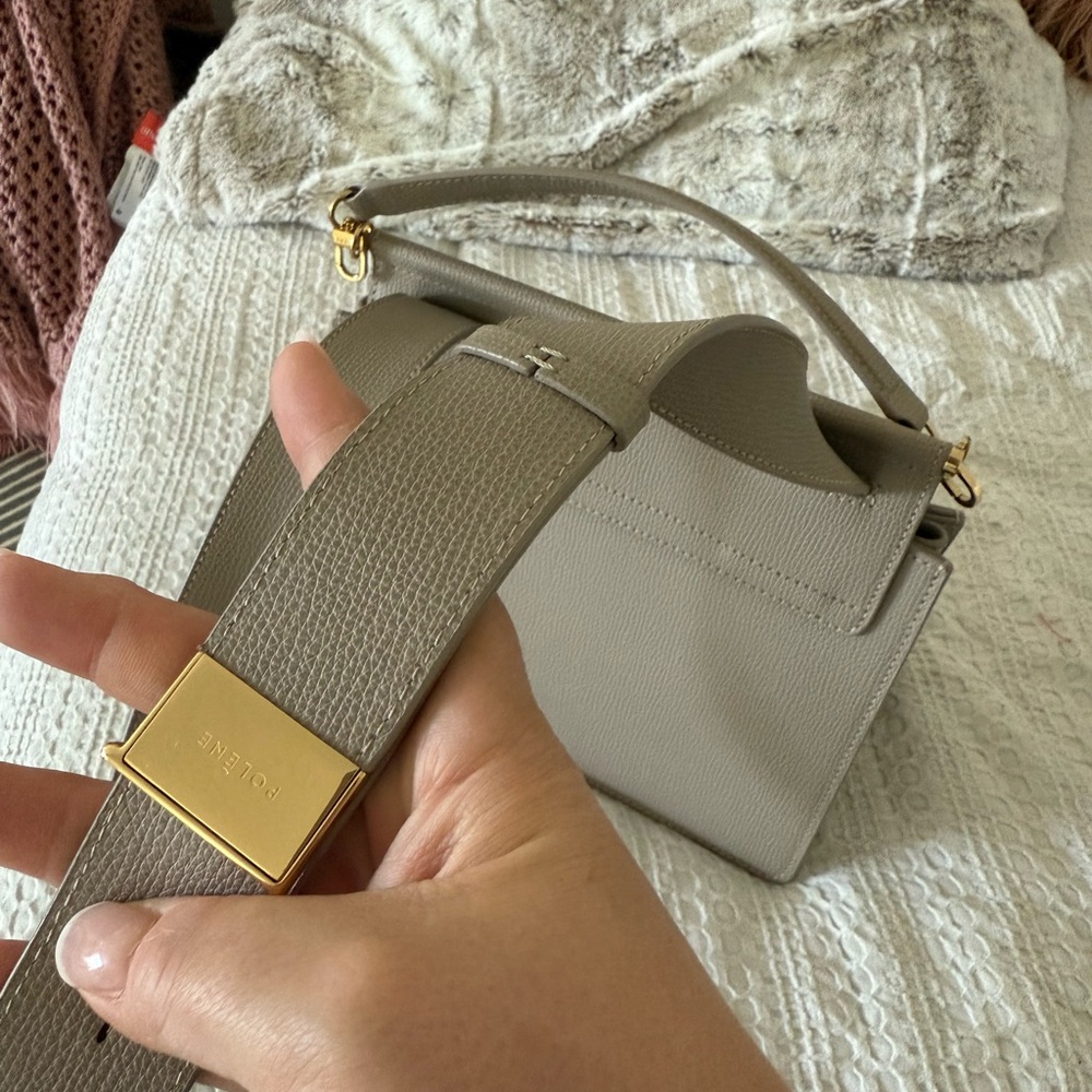Polene número 7, number 7, Taupe Leather Bag - Picture 10 of 13
